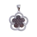 COLGANTE PLATA 925MM FLOR CIRCONITAS
