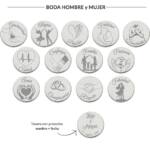 ARRAS PERSONALIZADAS BODA HOMBRE + MUJER · PLATA DE LEY