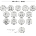 ARRAS PERSONALIZADAS BODA MUJER + MUJER · PLATA DE LEY
