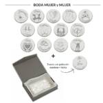 ARRAS PERSONALIZADAS BODA MUJER + MUJER · PLATA DE LEY + BANDEJA + ESTUCHE