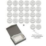 ARRAS PERSONALIZADAS PALABRA + FRASE · PLATA DE LEY + BANDEJA + ESTUCHE
