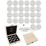 ARRAS PERSONALIZADAS PALABRA + FRASE · PLATA DE LEY + ESTUCHE MADERA