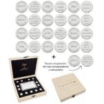 ARRAS PERSONALIZADAS PALABRA + FRASE · PLATA DE LEY + ESTUCHE MADERA + BANDEJA