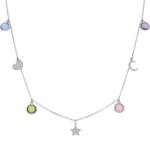 GARGANTILLA PLATA 925MM MIX CHARMS+PIEDRAS