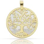 COLGANTE PLATA CHAPADA ORO ARBOL DE LA VIDA NACAR - 40MM