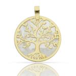 COLGANTE PLATA CHAPADA ORO ARBOL DE LA VIDA NACAR - 30MM