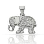 COLGANTE PLATA 925MM ELEFANTE CIRCONITAS - 18x12MM