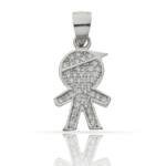 COLGANTE PLATA 925MM NIÑO CIRCONITAS - 10x14MM