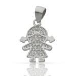 COLGANTE PLATA 925MM NIÑA CIRCONITAS - 13x14MM