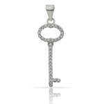 COLGANTE PLATA 925MM LLAVE CIRCONITAS - 10x25MM