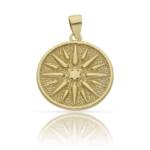 COLGANTE PLATA CHAPADA ORO SOL EGIPCIO - 20MM