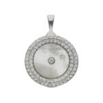COLGANTE PLATA 925MM CIRCULO NACAR - 15MM