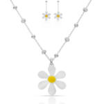 GARGANTILLA PLATA 925MM MARGARITA ESMALTADA