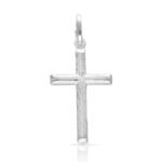 CRUZ PLATA 925MM EFECTO MADERA GRANDE - 15x26MM
