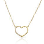 GARGANTILLA PLATA CHAPADA EN ORO CORAZON CIRCONITAS