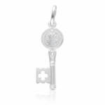 COLGANTE PLATA 925MM LLAVE SAN BENITO - 7x20MM