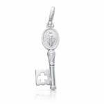 COLGANTE PLATA 925MM LLAVE V. MILAGROSA PEQUEÑA - 6x24MM