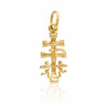 CRUZ PLATA CHAPADA EN ORO CARAVACA - 10x23MM