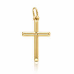 CRUZ PLATA CHAPADA PALO LISO - 18x30MM