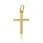 CRUZ PLATA CHAPADA PALO LISO - 16x26MM