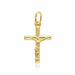 CRUZ PLATA CHAPADA EN ORO CRISTO - 15x26MM