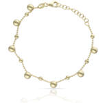 PULSERA PLATA CHAPADA ORO BOLAS