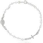 PULSERA PLATA 925MM ROSARIO PIEDRAS BLANCAS