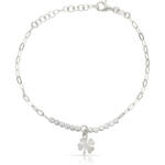 PULSERA PLATA 925MM TREBOL DE LA SUERTE + CIRCONITAS