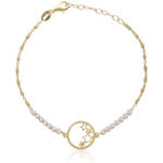 PULSERA PLATA CHAPADA EN ORO CIRCULO ESTRELLAS