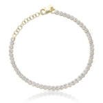 PULSERA PLATA CHAPADA EN ORO RIVIERE - 2MM