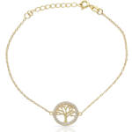 PULSERA PLATA CHAPADA EN ORO ARBOL DE LA VIDA CIRCONITAS