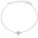 PULSERA PLATA 925MM CORAZON CIRCONITAS