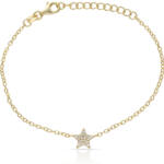 PULSERA PLATA CHAPADA EN ORO ESTRELLA CIRCONITAS