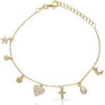 PULSERA PLATA CHAPADA EN ORO ABALORIOS