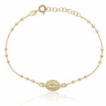 PULSERA PLATA CHAPADA EN ORO VIRGEN MILAGROSA + BOLAS