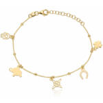 PULSERA PLATA CHAPADA EN ORO FORTUNA