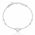 PULSERA PLATA 925MM CORAZON + INFINITO + PERLAS