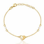 PULSERA PLATA CHAPADA EN ORO CORAZON + INFINITO + PERLAS