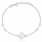 PULSERA PLATA 925MM TREBOL + PERLAS