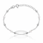 PULSERA BEBE PLATA 925MM BOLAS + PERLAS