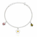 PULSERA PLATA 925MM MARIQUITA + MARGARITA + ABEJA