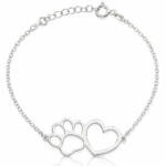 PULSERA PLATA 925MM HUELLA + CORAZON